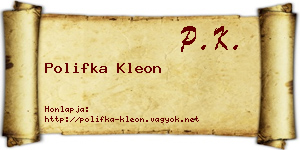 Polifka Kleon névjegykártya